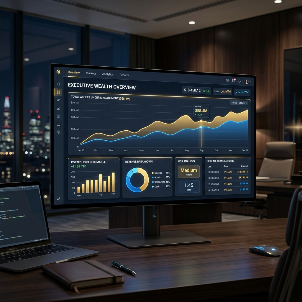Finance Dashboard showing growth